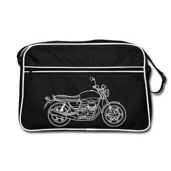 Moto Guzzi v7 III Milano - Retro Bag - black/white - Front