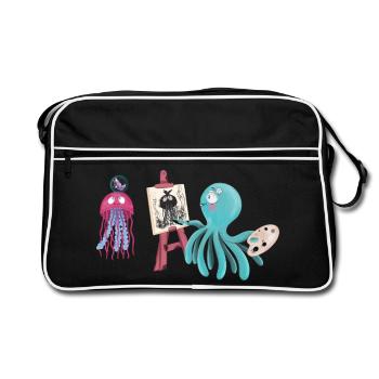 Squid Artist et Amis Design - Sac Retro - noir/blanc - Devant