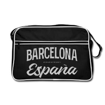 Barcelona España Script Design - Retro Bag - black/white - Front