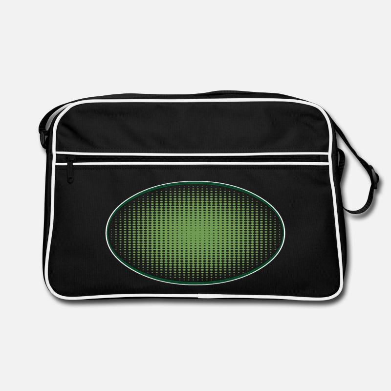 Oval green dots, with frame Retro Bag