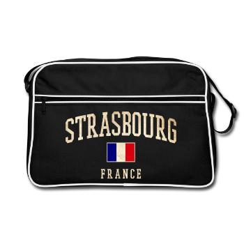 Strasbourg - Drapeau de la France - Sac Retro - noir/blanc - Devant