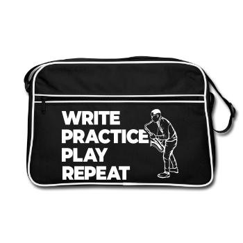 Écrire, s’entraîner, jouer, répéter - Sac Retro - noir/blanc - Devant