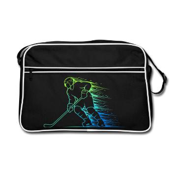 Hockey sur glace Joueur de hockey sur glace Homme - Sac Retro - noir/blanc - Devant