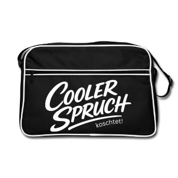 Cooler Spruch koschtet – Dialekt Ironie Design - Retro Tasche - Schwarz/Weiß - Vorne