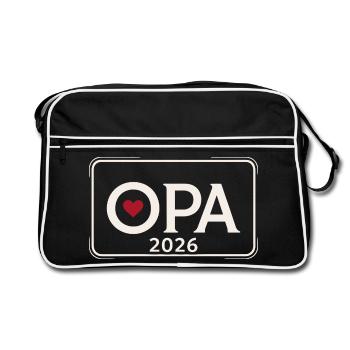 OPA 2026 Proud Grandpa Announcement - Retro Bag - black/white - Front