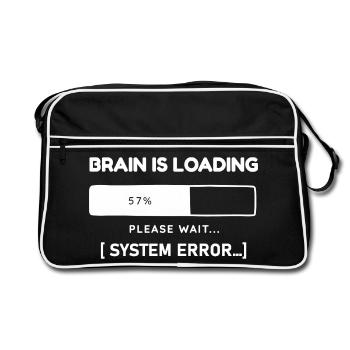 Le cerveau charge une erreur système – Diction drôle - Sac Retro - noir/blanc - Devant