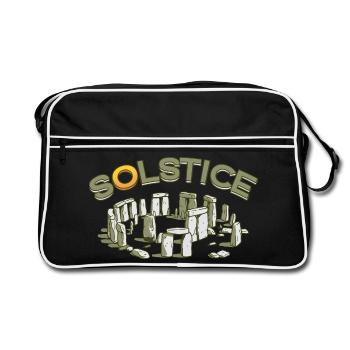 Litha Pagan Summer Solstice Midsummer Midsommar - Retro Bag - black/white - Front