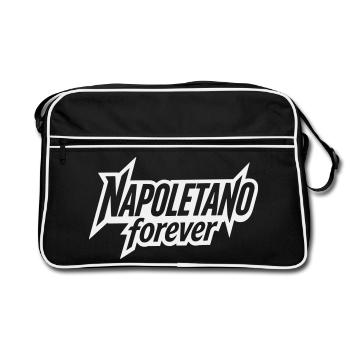 Napoletano Forever - Napoli Logodesign - Retro Tasche - Schwarz/Weiß - Vorne