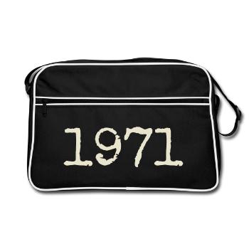 Cadeau Anniversaire 1971 - Génial depuis 1971 - Sac Retro - noir/blanc - Devant
