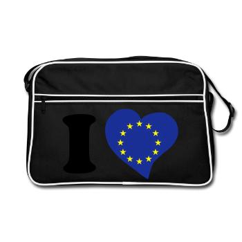 I love EU - Retro Bag - black/white - Front