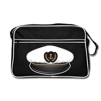 Captain's hat for the captain on his ship - Retro Bag - black/white - Front