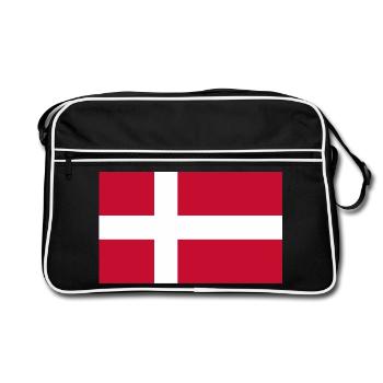 Danemark Drapeau - Sac Retro - noir/blanc - Devant