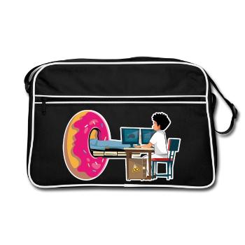Gift Manip Radio Scanner Irm Donut Radiology - Retro Bag - black/white - Front