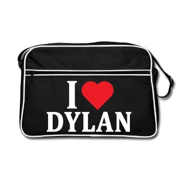 t-shirt I love Dylan t-shirt gift idea - Retro Bag - black/white - Front