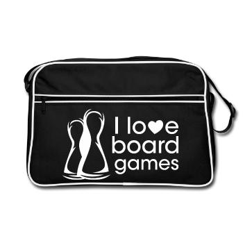 Jeux de sociétéjeux icône jeux de société icône icône logo - Sac Retro - noir/blanc - Devant