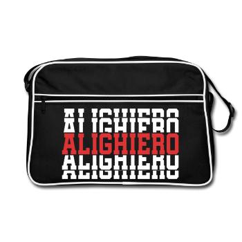 Alighiero t-shirt stacked text gift t-shirt - Retro Bag - black/white - Front