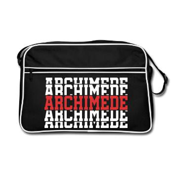 Archimede t-shirt gift stacked text - Retro Bag - black/white - Front