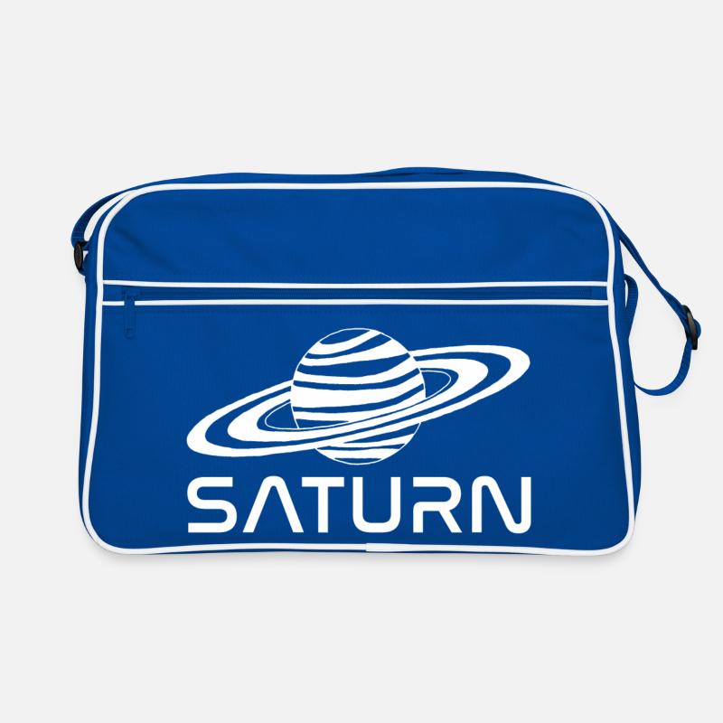 White Saturn Planet Retro Bag