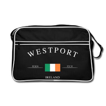 Westport Ireland – Holiday Souvenir & Gift - Retro Bag - black/white - Front