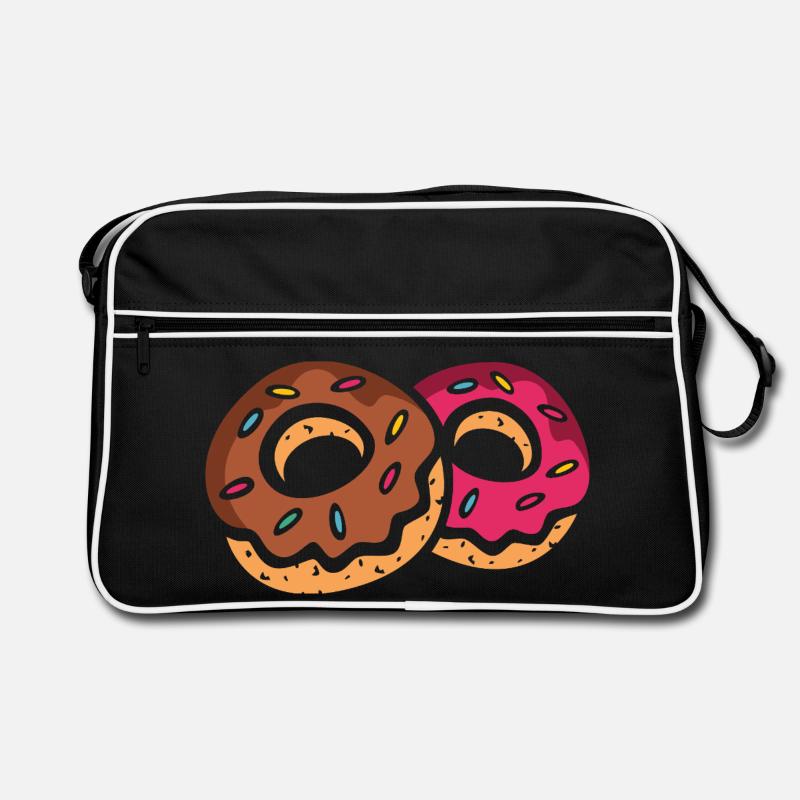 Zwei bunte Donuts mit Glasur Retro Tasche