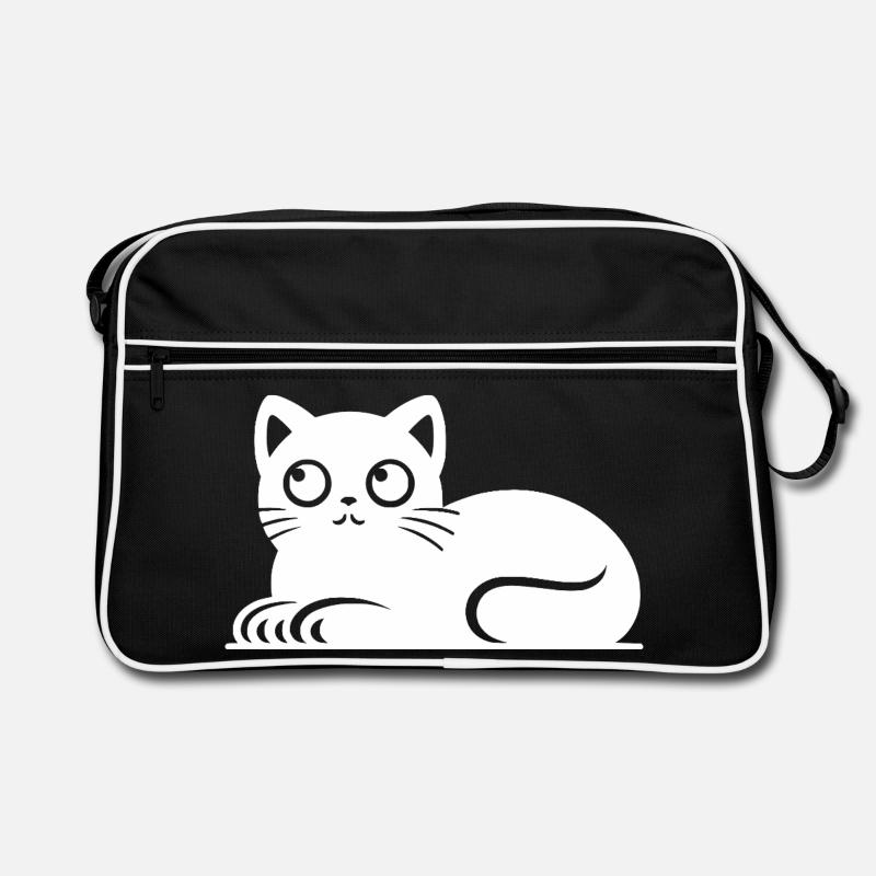 Dessin mignon de style tatouage de chat chat Sac Retro