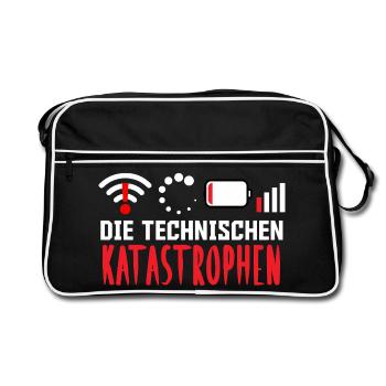 Nerd Computer THE TECHNICAL CATASTROPHES FUNNY - Retro Bag - black/white - Front