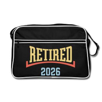 Retraité 2026 (Retraitée / Concave / 3C) - Sac Retro - noir/blanc - Devant