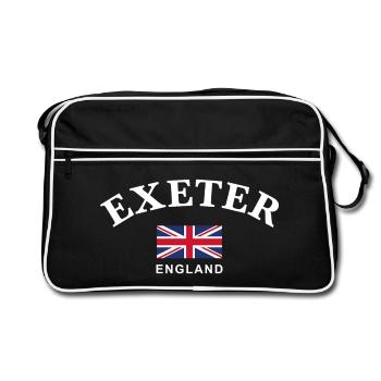 Exeter, England - Retro Tasche - Schwarz/Weiß - Vorne