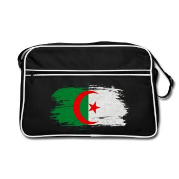 Algérie Drapeau vintage / Cadeau Alger - Sac Retro - noir/blanc - Devant