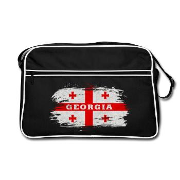 Drapeau vintage de Géorgie - Sac Retro - noir/blanc - Devant
