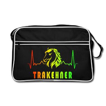 Conception de la fréquence cardiaque des chevaux - Sac Retro - noir/blanc - Devant