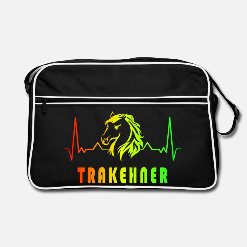Trakehner Pferde Herzfrequenz Design Retro Tasche