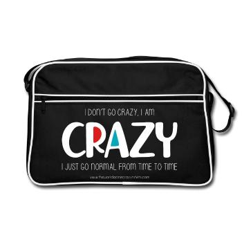I don't go crazy (dark) - Retro Bag - black/white - Front