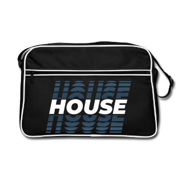 House design répétition, pour DJ EDM Techno House - Sac Retro - noir/blanc - Devant
