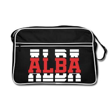 t-shirt Alba t-shirt gift idea stacked text - Retro Bag - black/white - Front