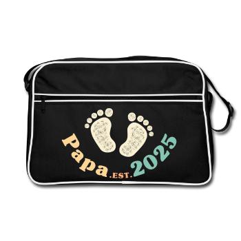 Papa Est 2025 Rétro Je vais être papa - Sac Retro - noir/blanc - Devant