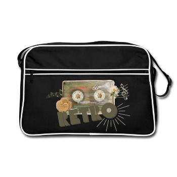Collage de cassettes rétro - Sac Retro - noir/blanc - Devant