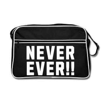 Never Ever !! - Retro Bag - black/white - Front