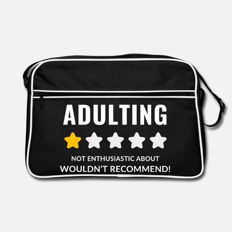 Skeptisches Erwachsenen-Abzeichen-Design - Retro Tasche - Schwarz/Weiß