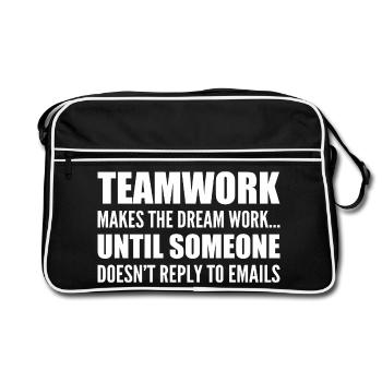 Travail d'équipe... sans réponse aux e-mails - Sac Retro - noir/blanc - Devant