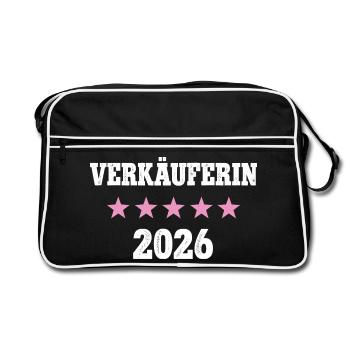 Saleswoman 2026 Training Profession Salesperson Women - Retro Bag - black/white - Front