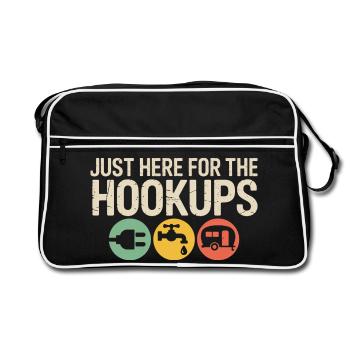 Hookups Trio: Wohnmobil-Camping-Ikonen - Retro Tasche - Schwarz/Weiß - Vorne