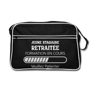 humour départ retraite femme - Sac Retro - noir/blanc - Devant