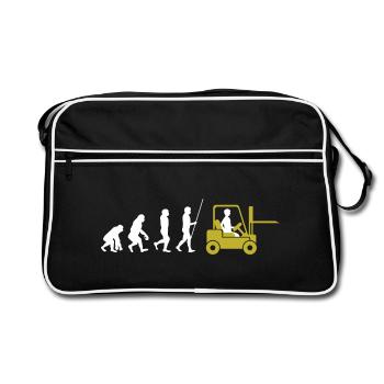 Évolution vers le conducteur de chariot élévateur - Sac Retro - noir/blanc - Devant