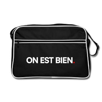 ON EST BIEN | Expression humour minimaliste - Sac Retro - noir/blanc - Devant