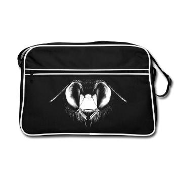 Tête d’abeille en bois - Sac Retro - noir/blanc - Devant