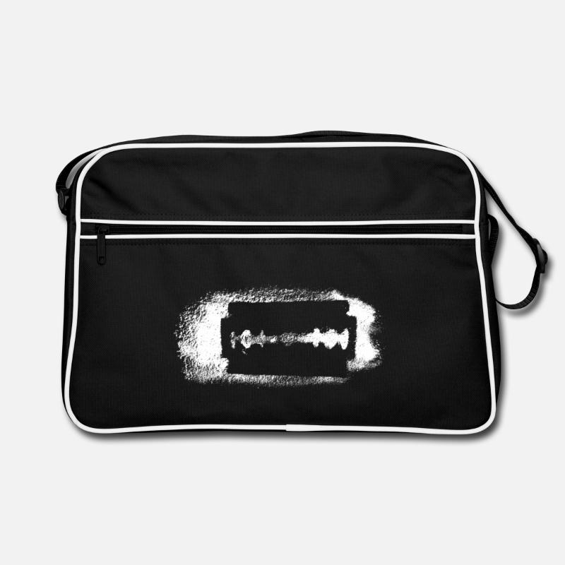Rasierklinge weiß Retro Tasche