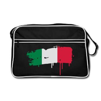 gepinselte drapeau de l'Italie avec un coup de - Sac Retro - noir/blanc - Devant