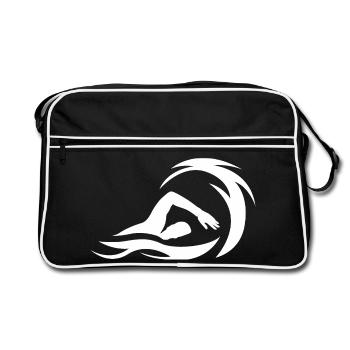 Swimming Swimmer Nature Lake Sea Team Graphic - Retro Bag - black/white - Front