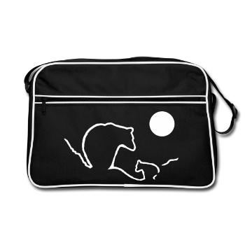 Maman ours et ourson - Sac Retro - noir/blanc - Devant